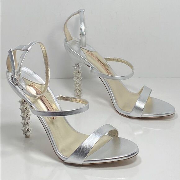 Sophia Webster Rosalind Crystal-Star Heel Metallic Leather Sandals size 39.5 - Picture 4 of 14